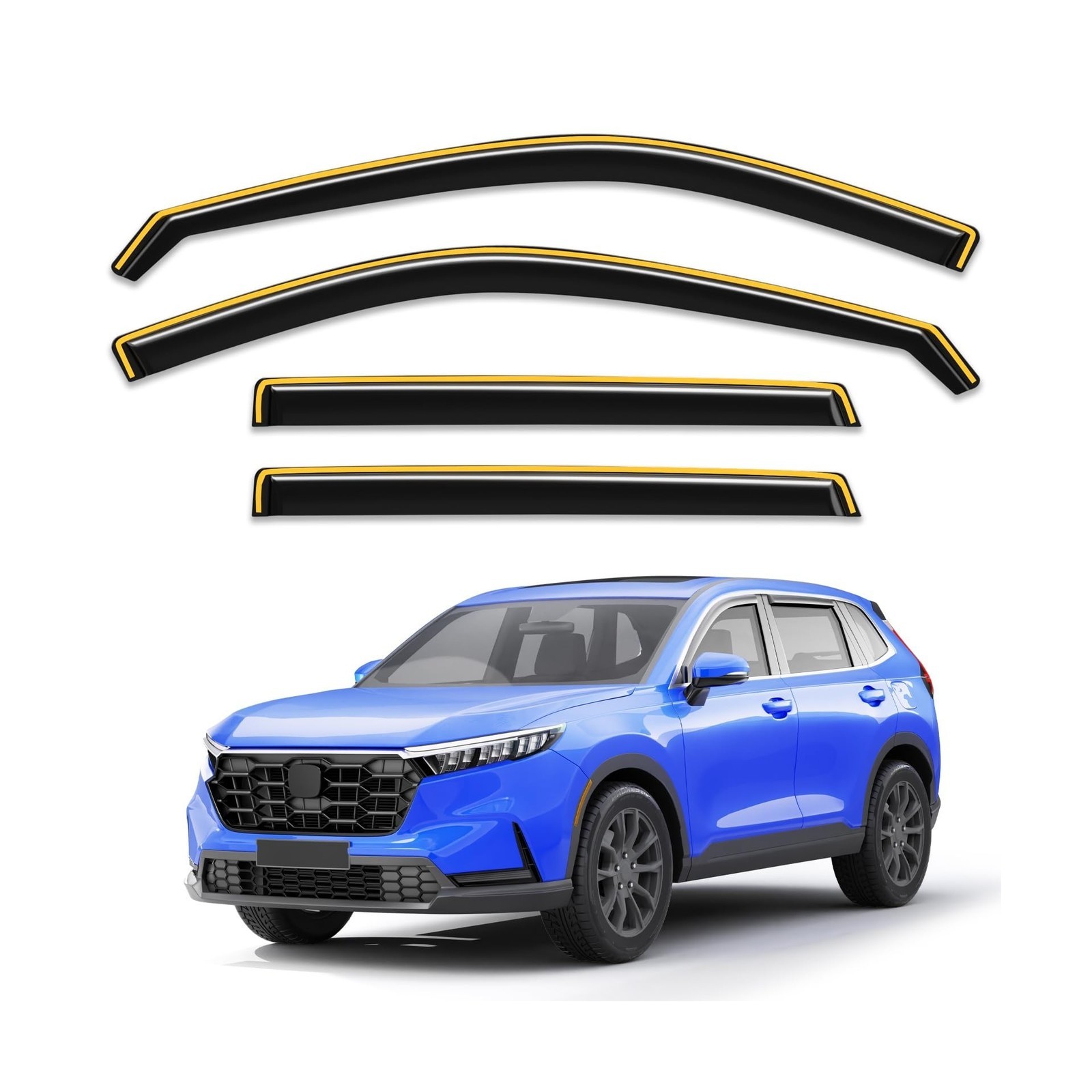 In-Channel Window Rain Guards For Honda CR-V CRV 2023-2026 Extra Durable-4PCS