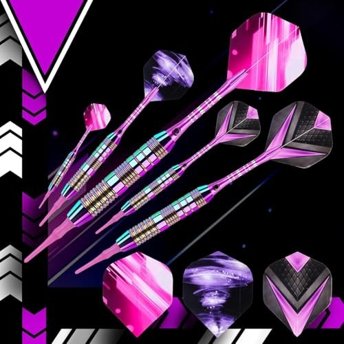 Soft Tip Darts Set - Darts Plastic Tip Sets, 3Pack Professional Plastic Purple