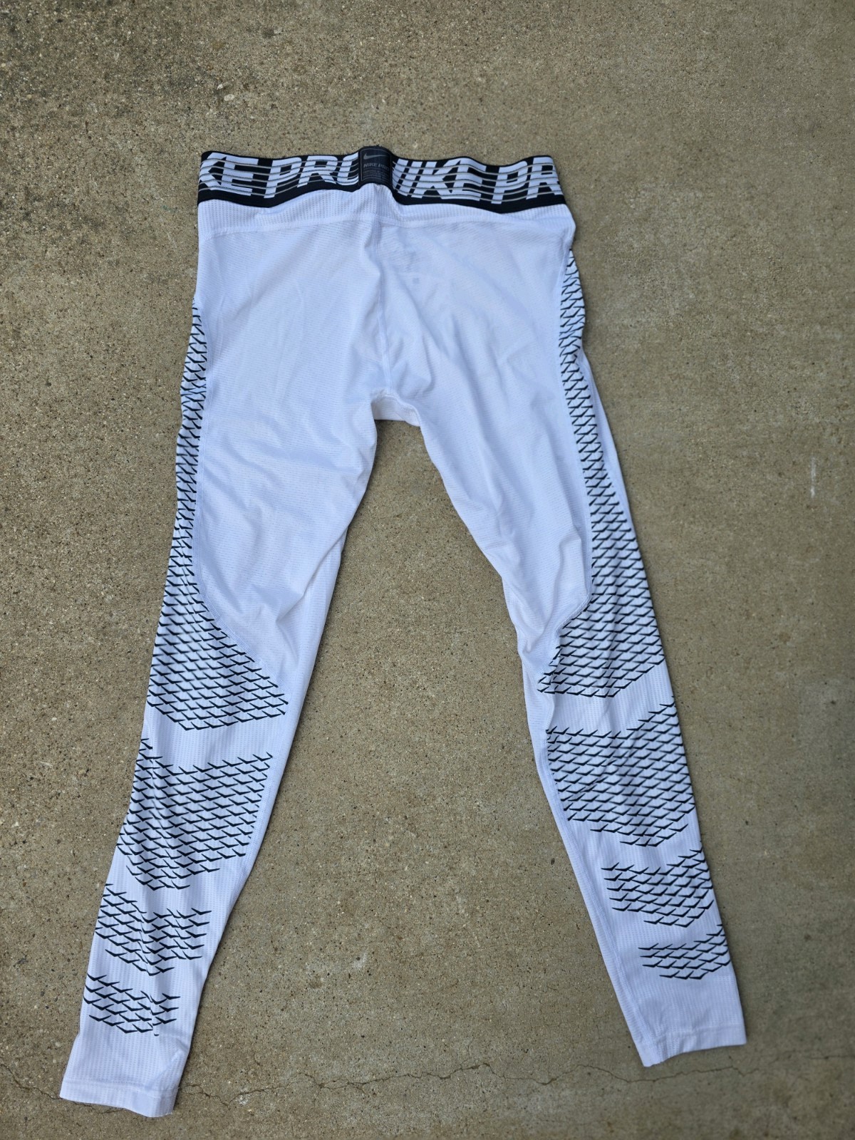 Nike Pro White Compression Base Layer Pants Men's Size L 932407-100