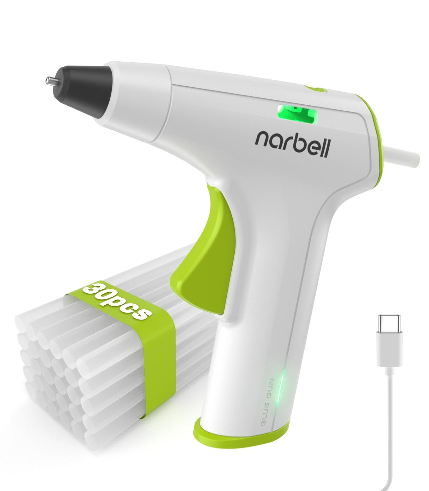 Narbell Cordless Hot Glue Gun Kit, 12s Fast Preheating, Anti-drip Nozzle