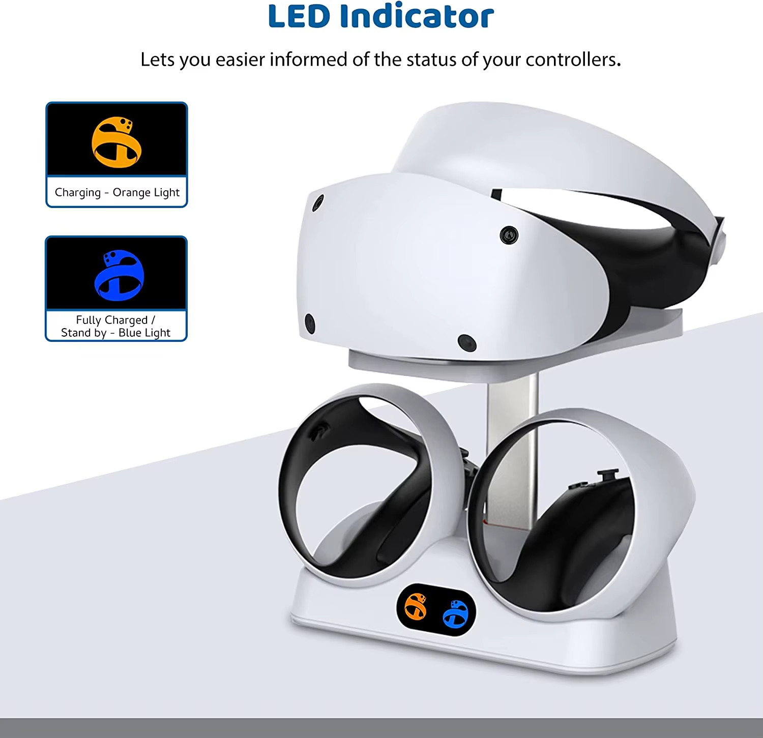 Controller Charging Station With Indicator Lights for PS5 VR2