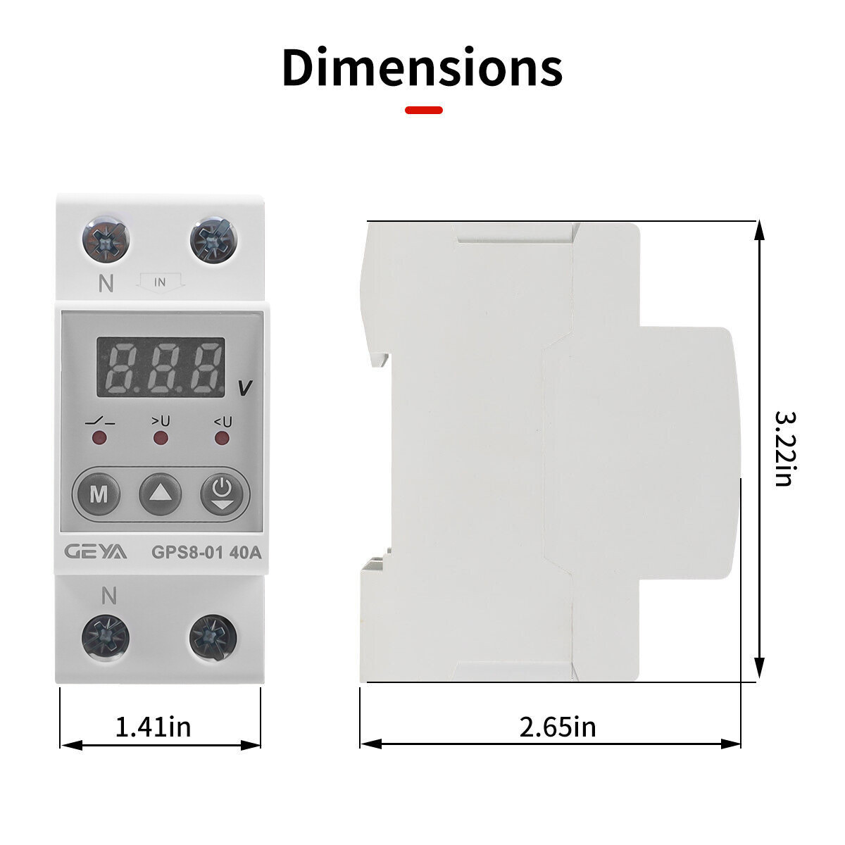 GEYA 02U 63A 110V Over Current Protector Over&Under voltage Protective Device