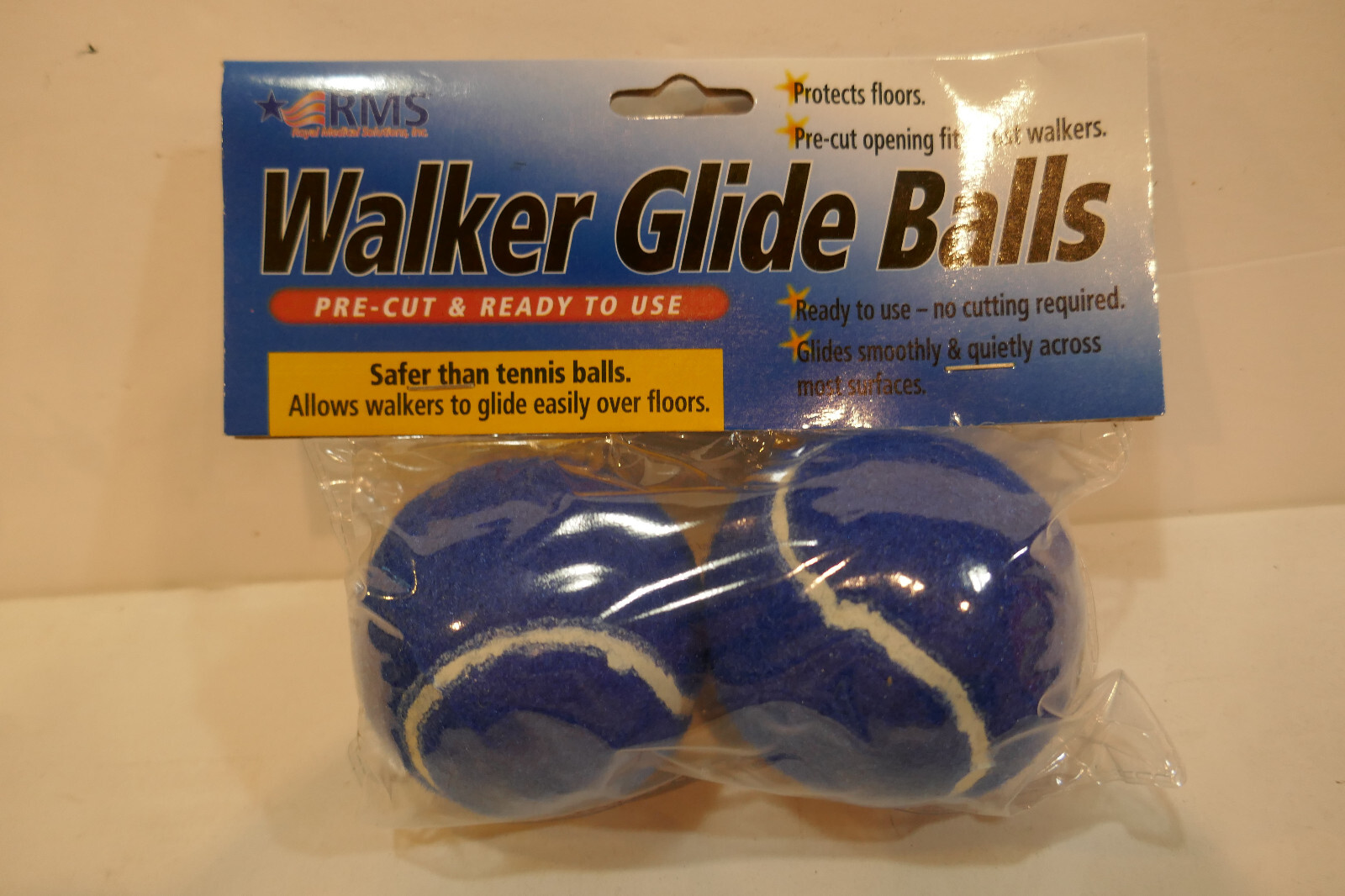 RMS Walker Glide Balls - Set of 2 Balls  New - Blue