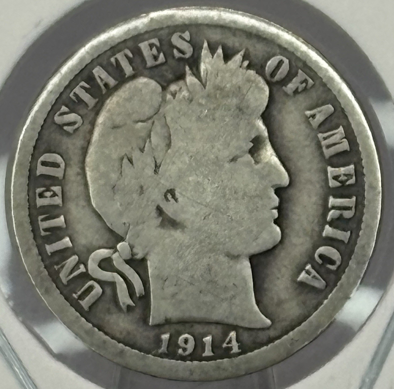1914 Barber Dime, 90% Silver, Very Nice, Low Mintage! 🔥