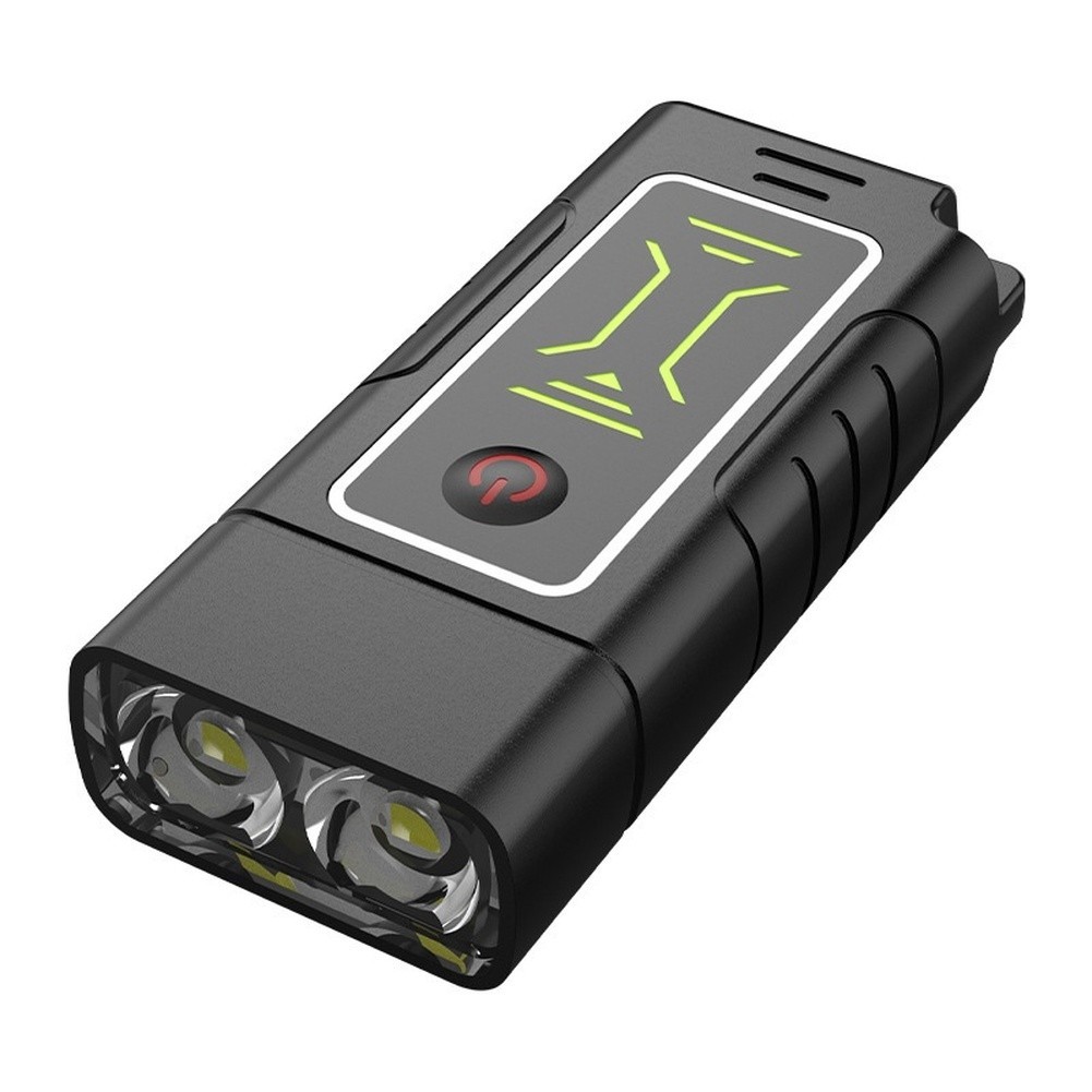 Dual Core LED For MINI Keychain Flashlight Rechargeable Type C 200 meters Range