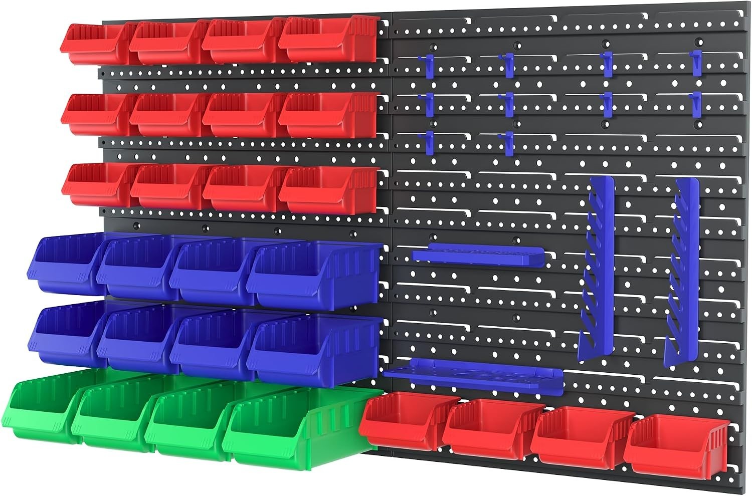 Versatile Pegboard Organizer: 44PC Tool Storage for Craft & Garage Spaces
