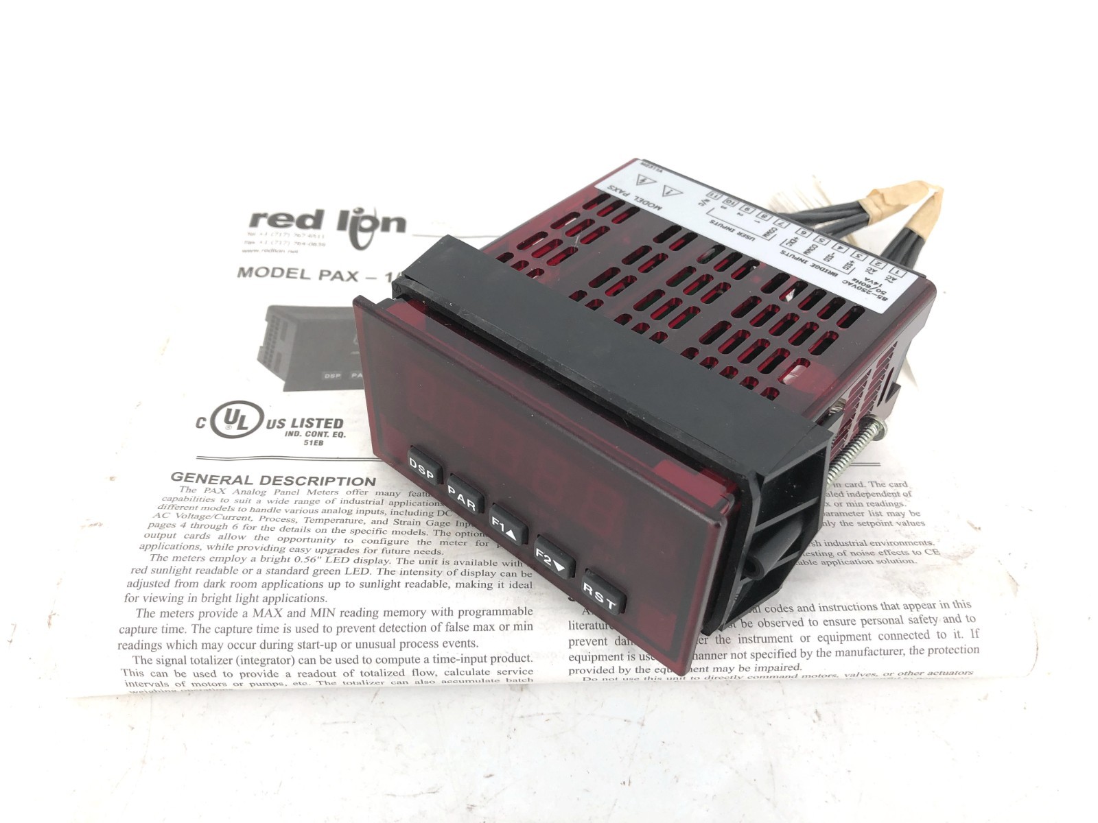 New Red Lion Controls PAXS000U Panel Meter 85-250VAC - No Box