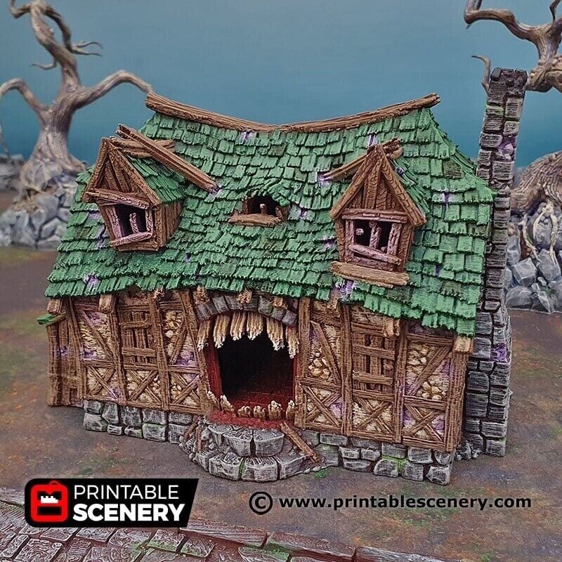Tabletop Mimic House Terrain, DND, Fantasy TTRPG, Dungeon Master, Scenery (28mm)