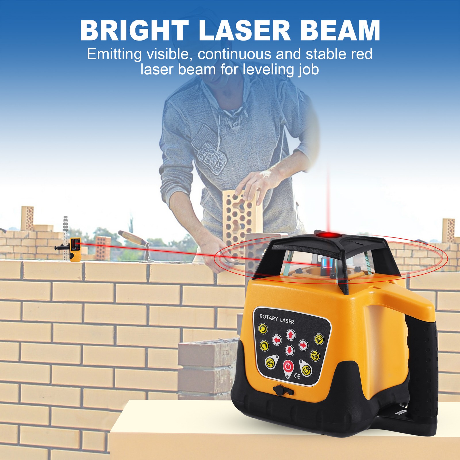 Self-Leveling 360 Rotary Rotating Red Beam Laser Level Tool 500m Range