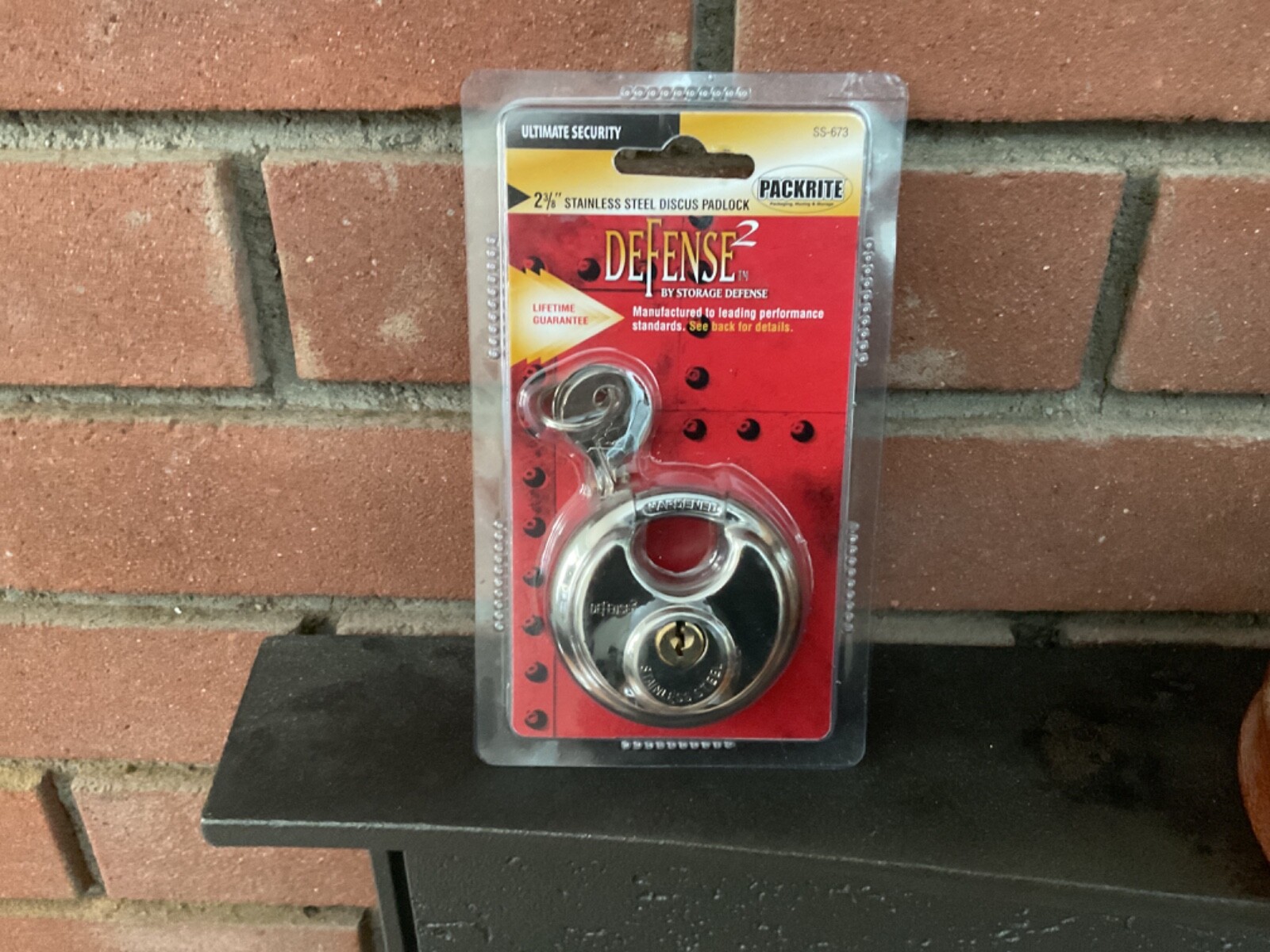 PackRite Defense2 Stainless Steel Disc Padlock 2-3/8” and Two Keys SS-673