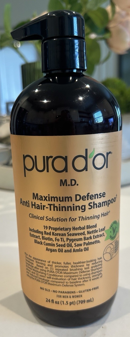 Pura Dor M.D. Maximum Defense Anti Hair-Thinning Shampoo Clinical Solution 24 oz