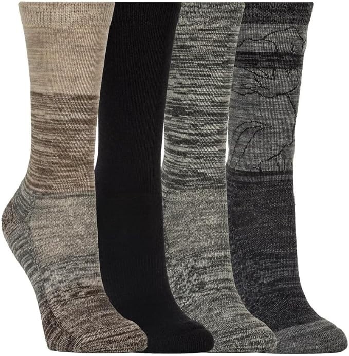 NEW 4 Pairs Kirkland Signature Women Extra Fine Merino Wool Blend Crew Socks