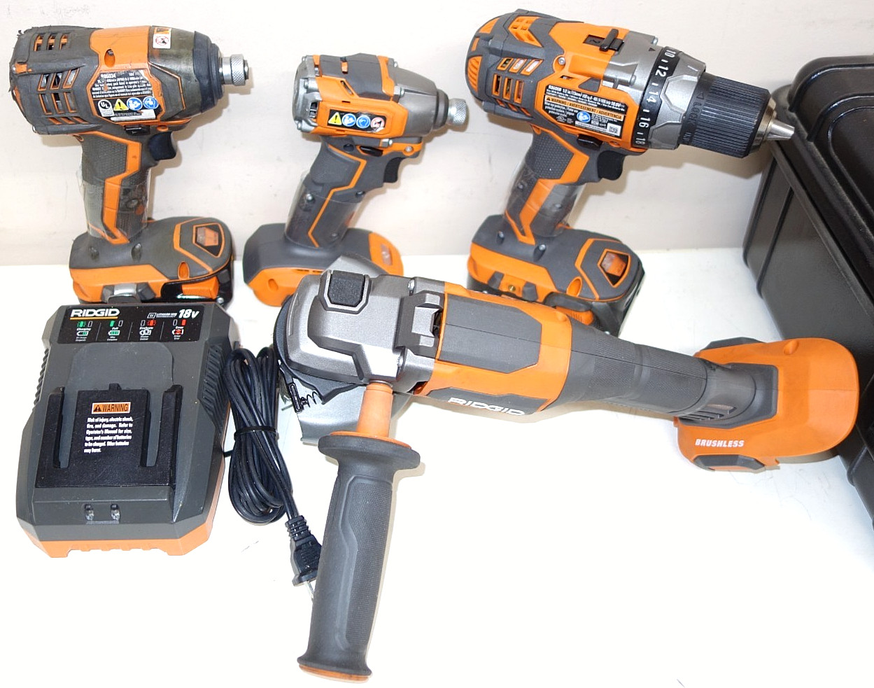 Ridgid 18V Cordless 4-Tool Combo Kit, 2 Batteries & Charger
