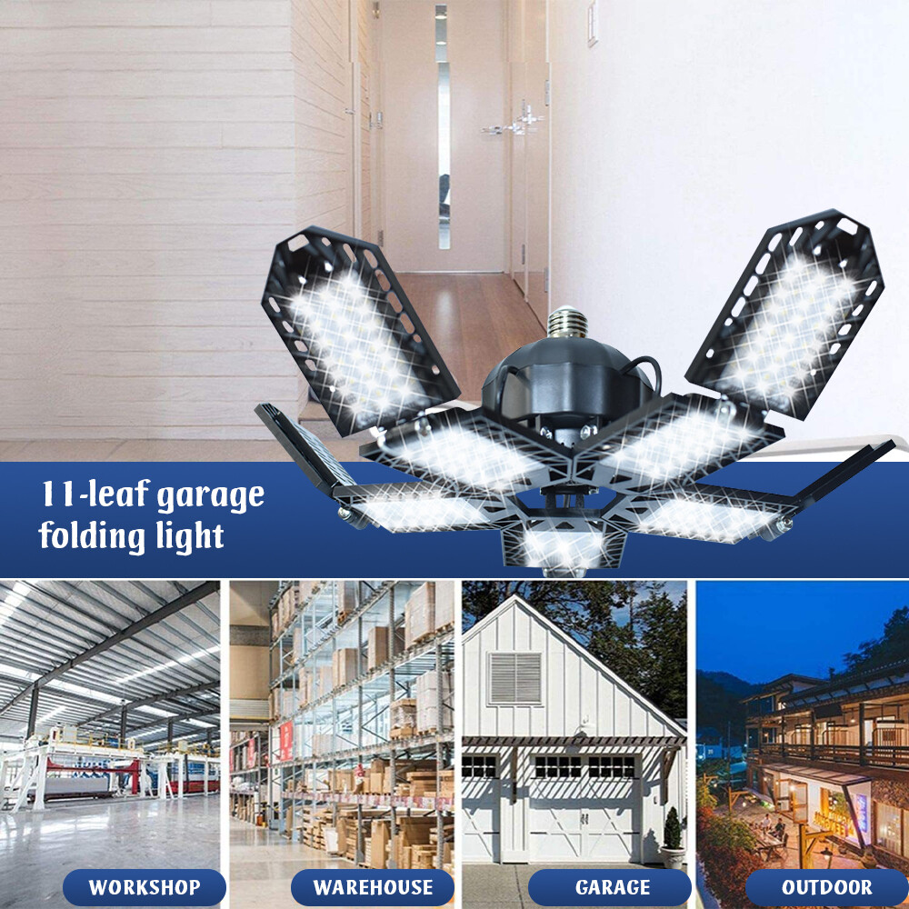9000000LM LED Garage Light Super Bright Work Shop Ceiling Lights Deformable Bulb