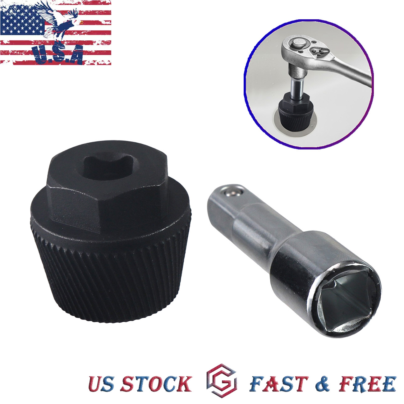 1.5" 05255 Tub Drain Extractor Anti-Rust w/ Extension Rod for Rusted Pipes