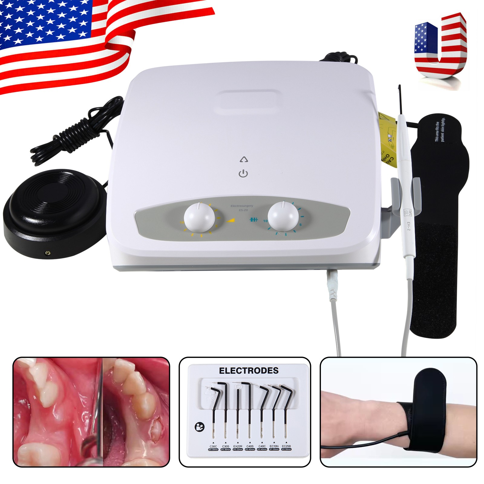 Dental Electro Electrosurgery Unit Machine High Frequency Electric 7pcs Tips