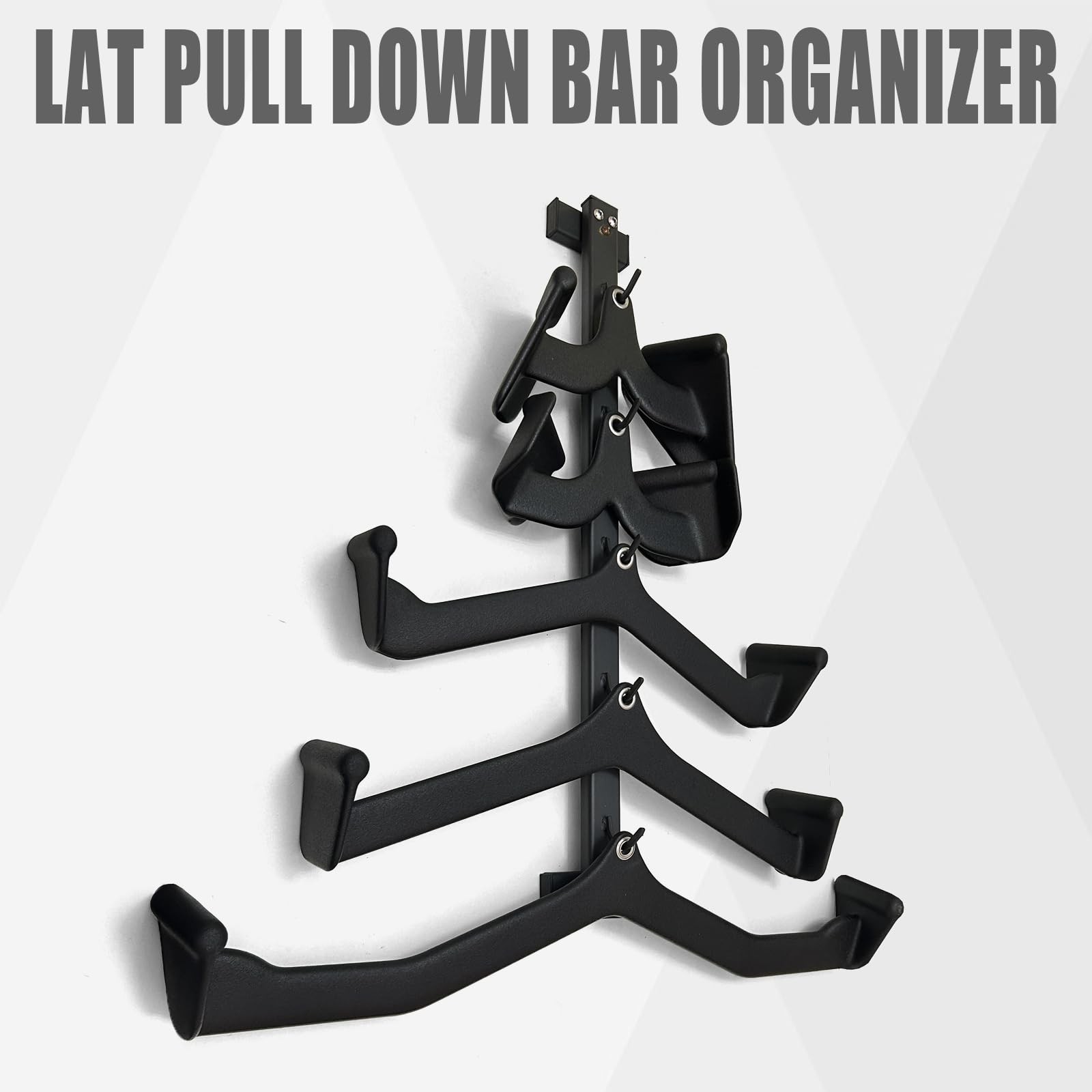 New BLUSLM Wall Mounted Lat Pull Down Bar Organizer with Hooks Home Gym Storage
