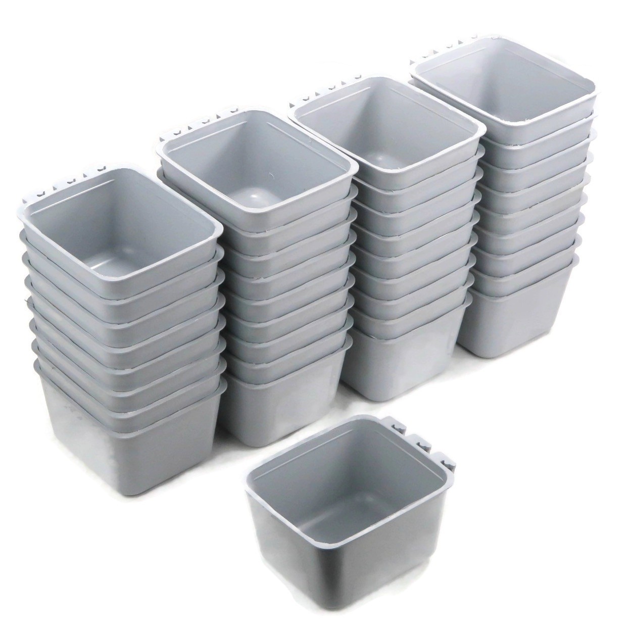 36-Pack - Gray Cage Containers to Hold Nails, Nuts, Screws, Bolts in the Shop
