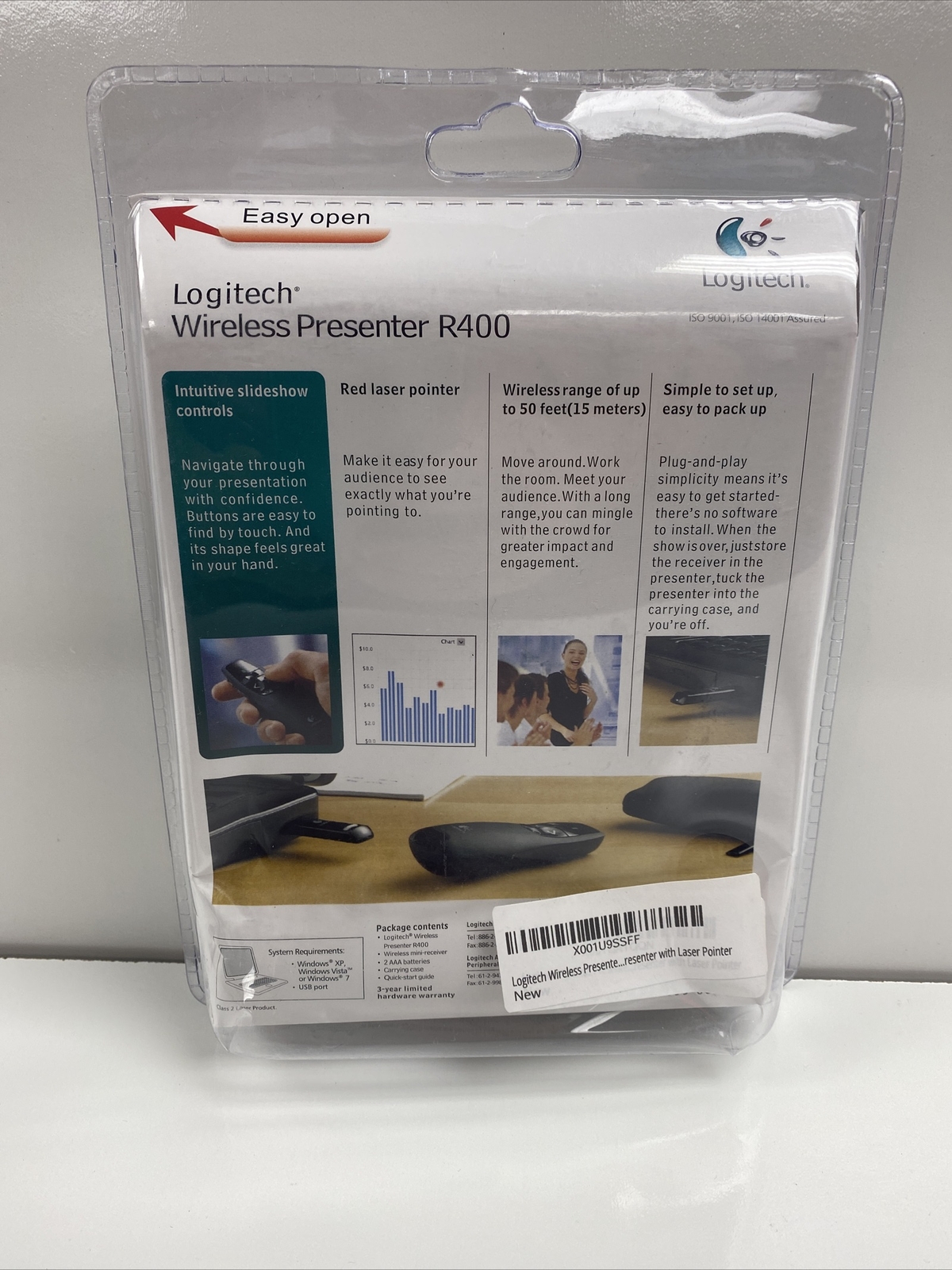 Logitech R400 Wireless Presenter Laser Pointer 50 Foot Range