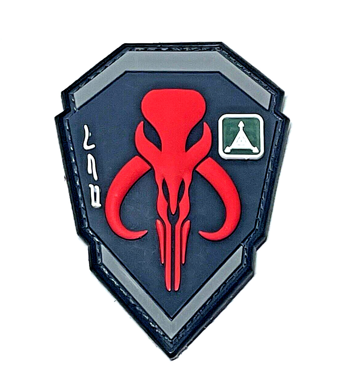 Mandalorian Bounty Hunter Boba Patch, Red 3D PVC Hook & Loop Tactical Patch