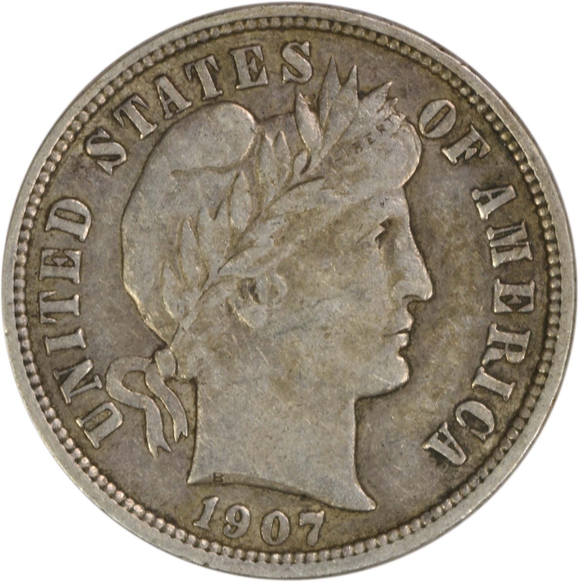 1907-S Barber Silver Dime EF Uncertified #305