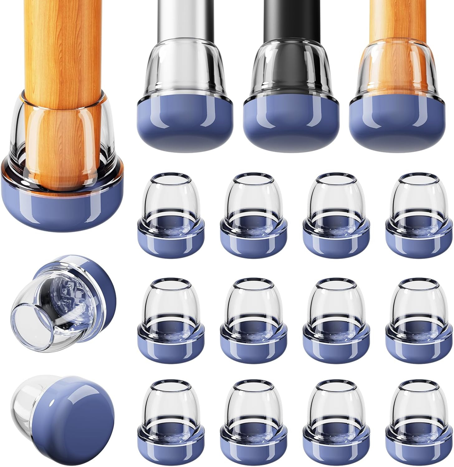 Chair Sliders for Carpeted Floors,16 Pcs Chair Glides round Furniture Sliders Ca