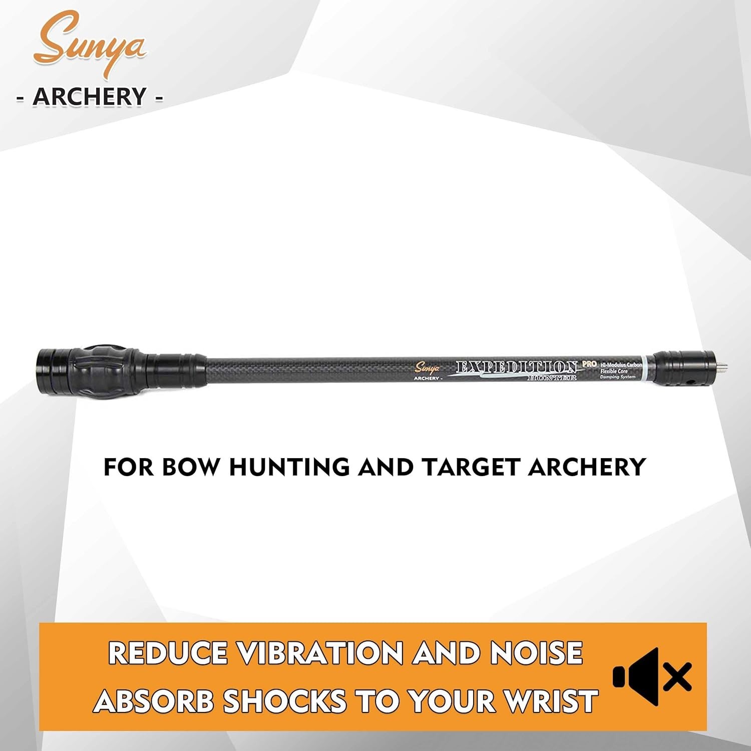 Lightweight Carbon Fiber Bow Stabilizer, 15" with Weights**/-