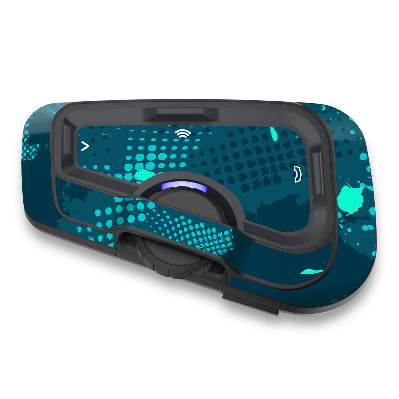 For CARDO Freecom 4X 2X Protective Headset Decal Sticker x2 Blue Dot Grid