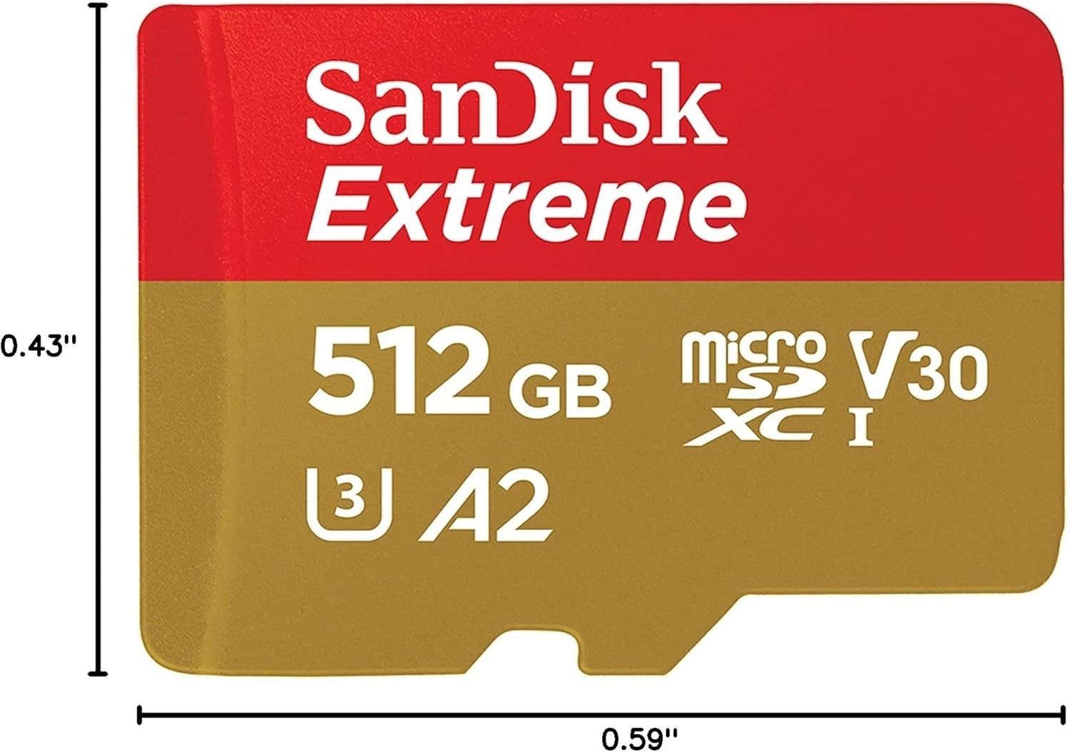 SANDISK 512GB Extreme microSDXC UHS-I Flash Memory Card