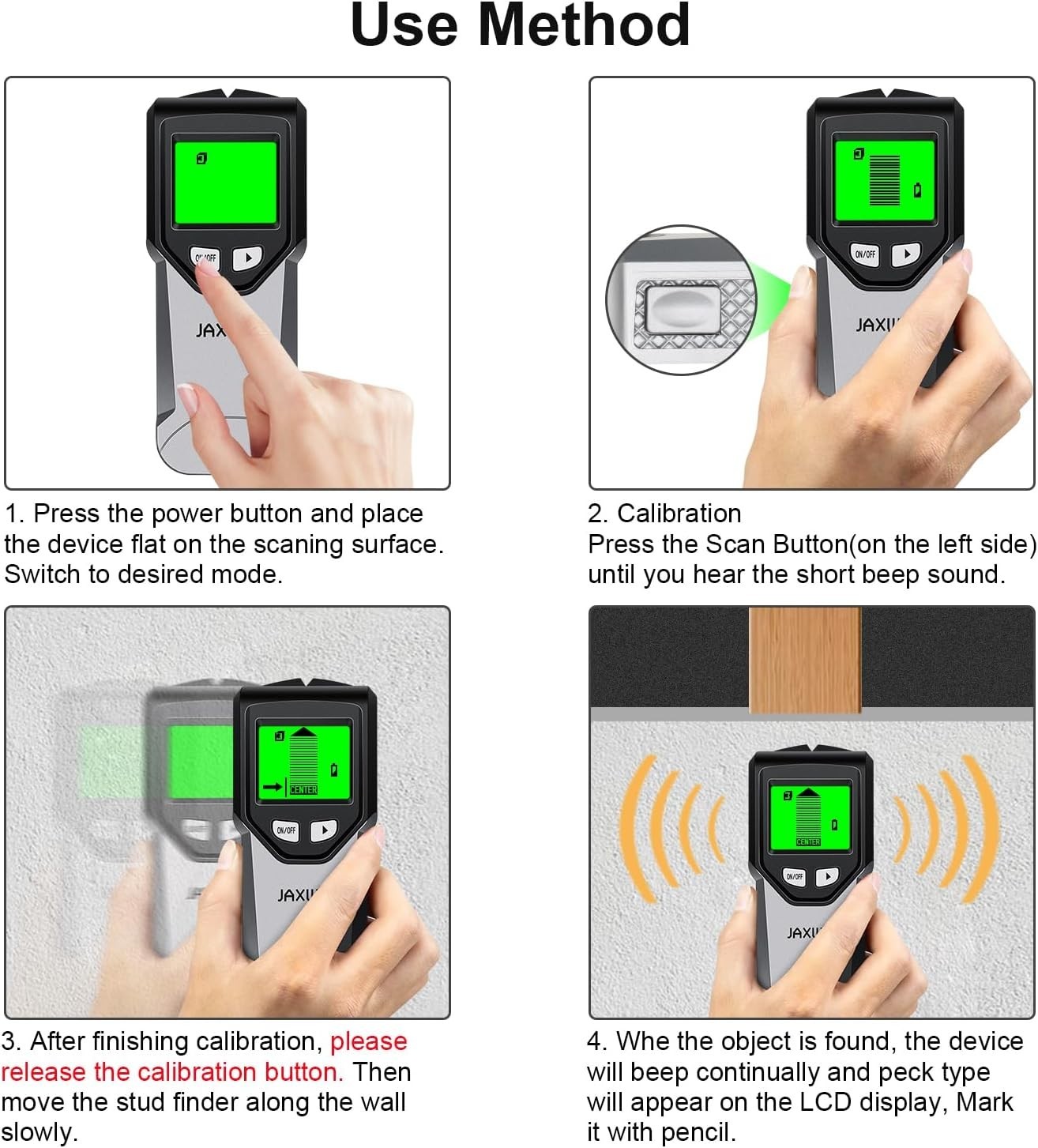 Versatile 5-in-1 Wall Scanner with Backlit LCD - Essential Tool for DIY Projects