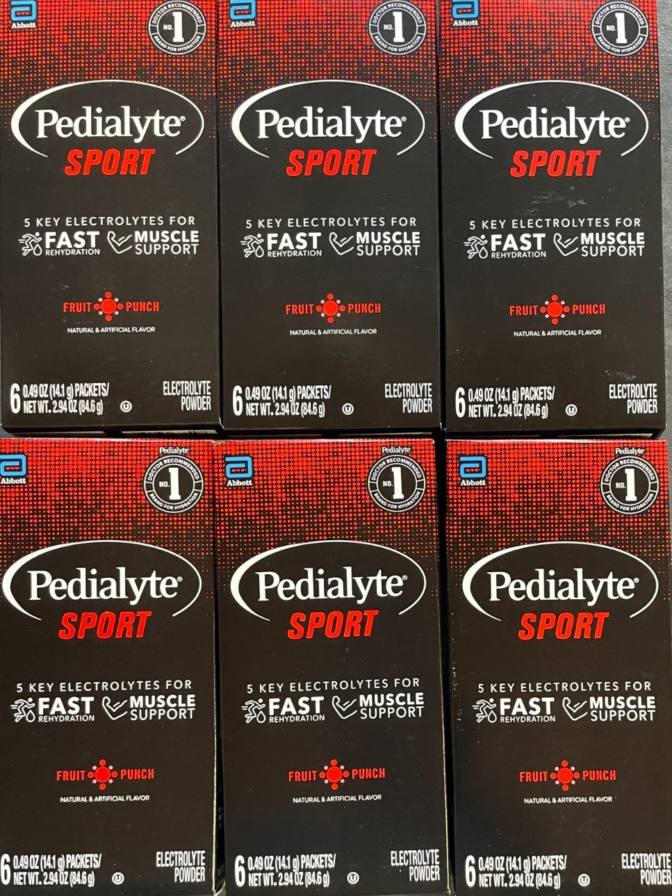 Pedialyte Sport Electrolyte Powder Fast Rehydration 36 pack Fruit Punch