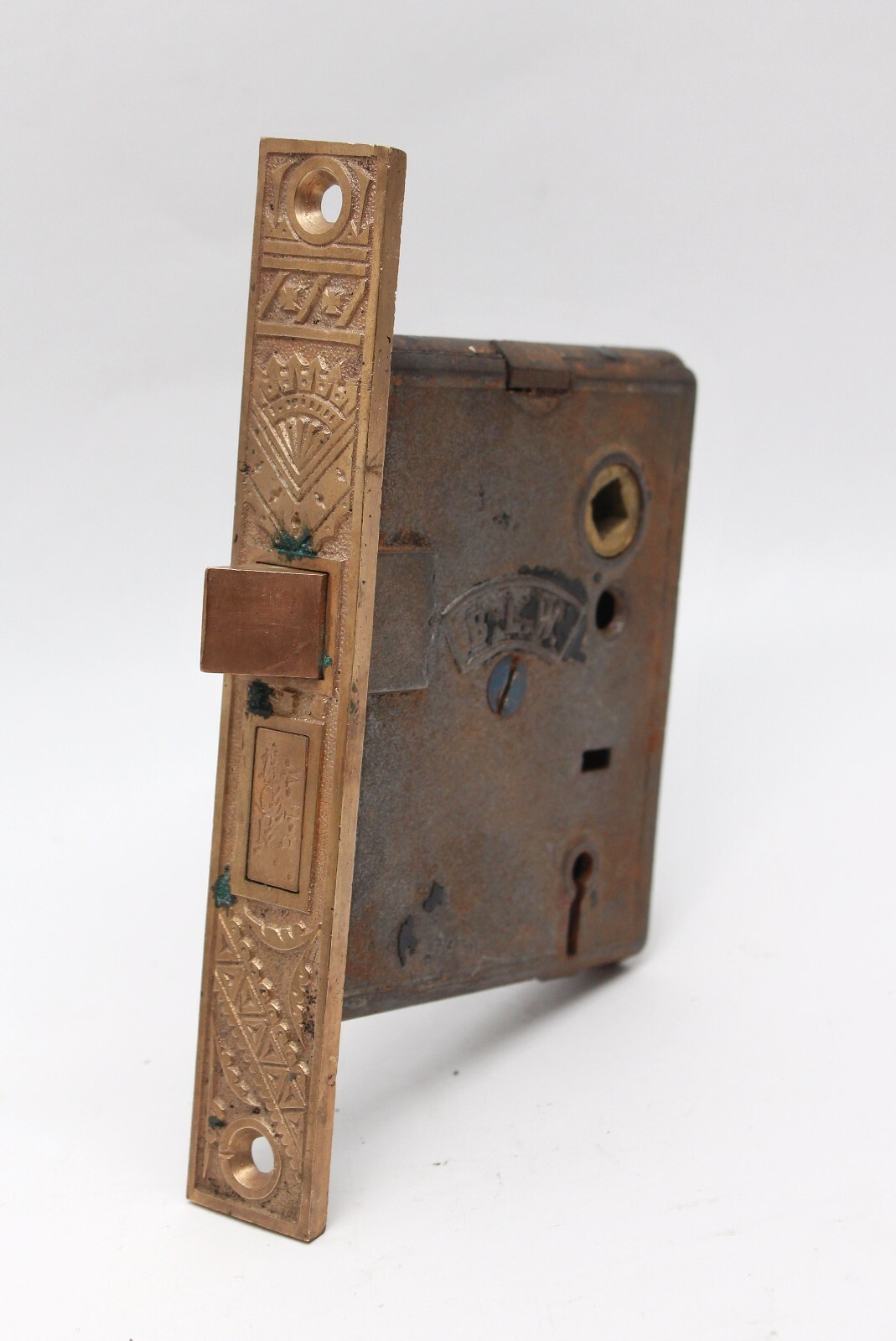 Antique Victorian Branford Cast Iron Mortise Door Lock