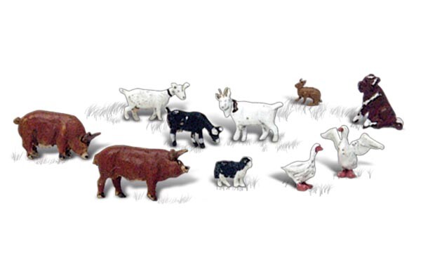 NEW Woodland Scenics Barnyard Animals N Train Figures A2202