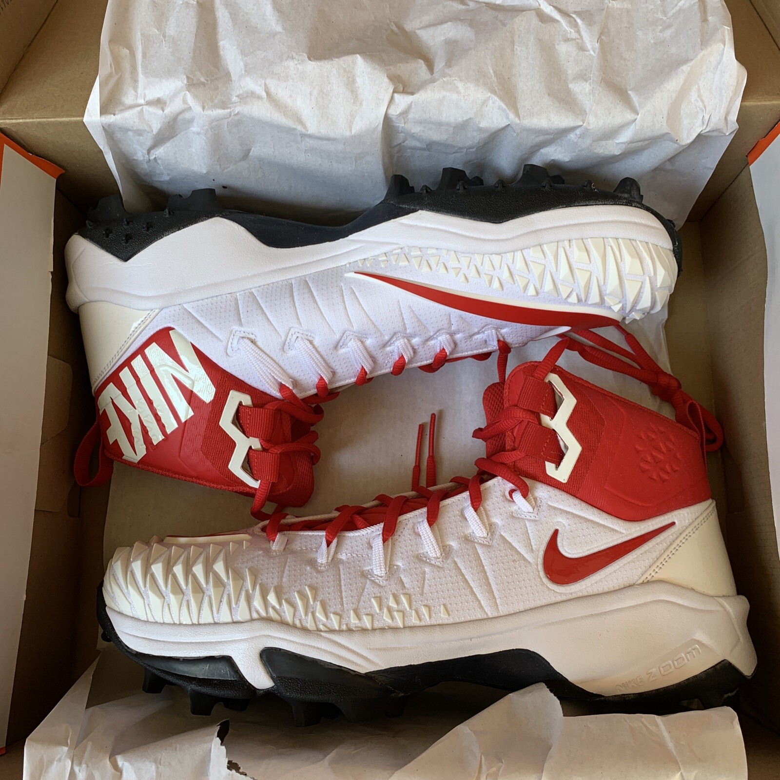 Nike Force Savage Pro Shark White/Red 923306-166 Men’s Size 14.5