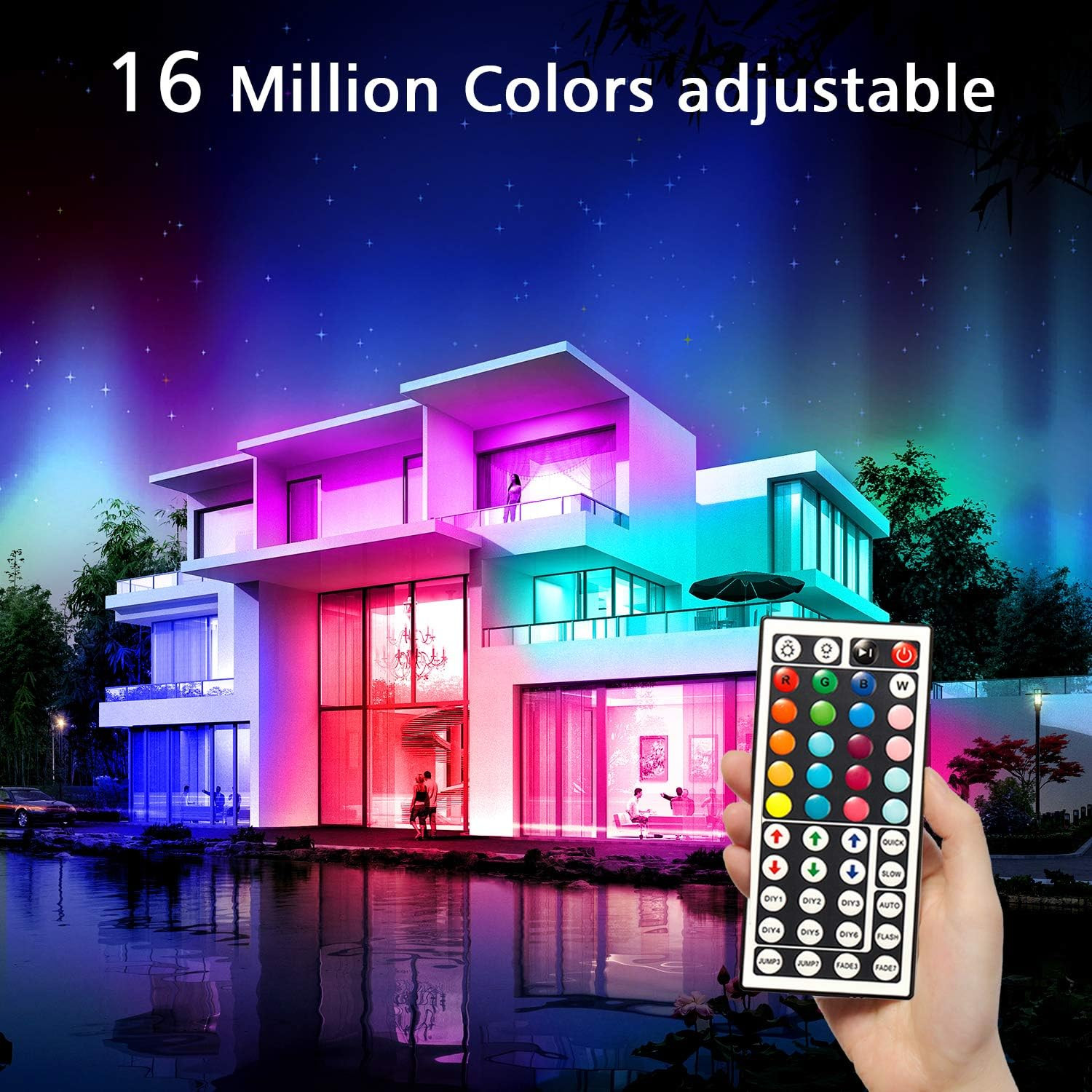 60FT Multicolor LED Strip Lights with Remote Color Changing for Home Decor