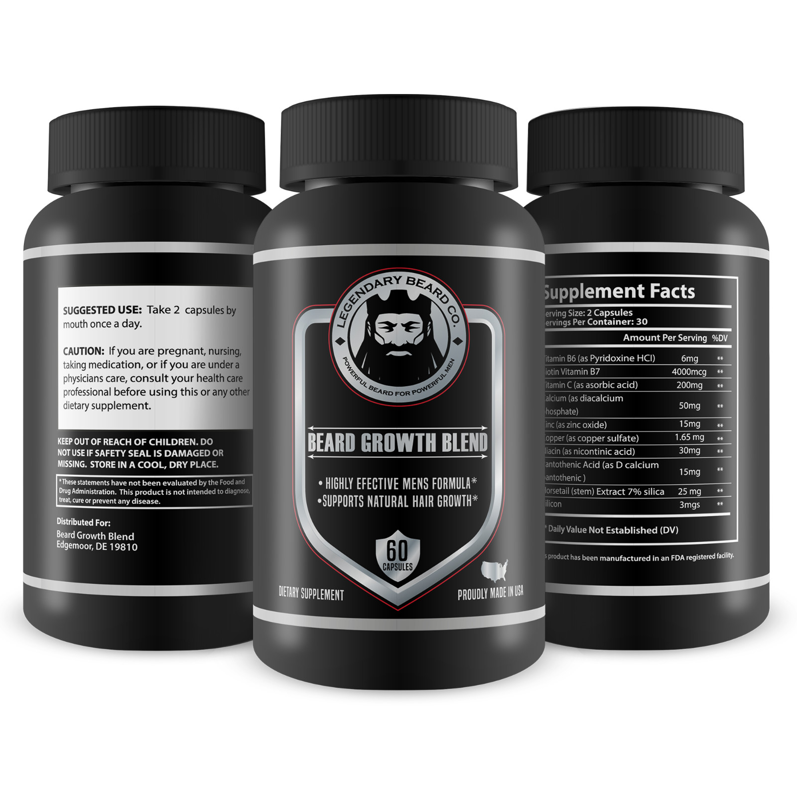 Legendary Beard Co. Beard Growth Blend - Highly Effective Mens Formula