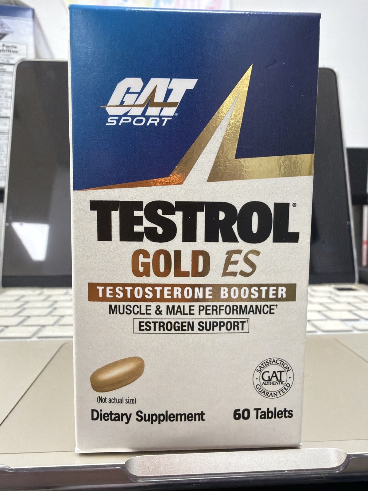 GAT SPORT Testrol Gold ES, Tribulus, DIM, Zinc, 60 Count (Pack of 1), Blue 08/28