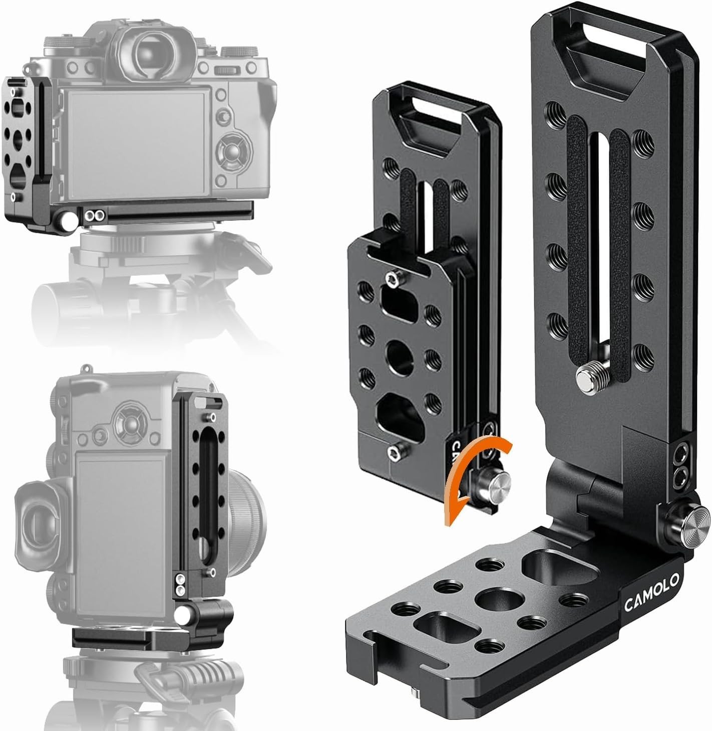 Foldable L Bracket Quick Release Plate for DSLR Camera Arca Swiss Tripod Head