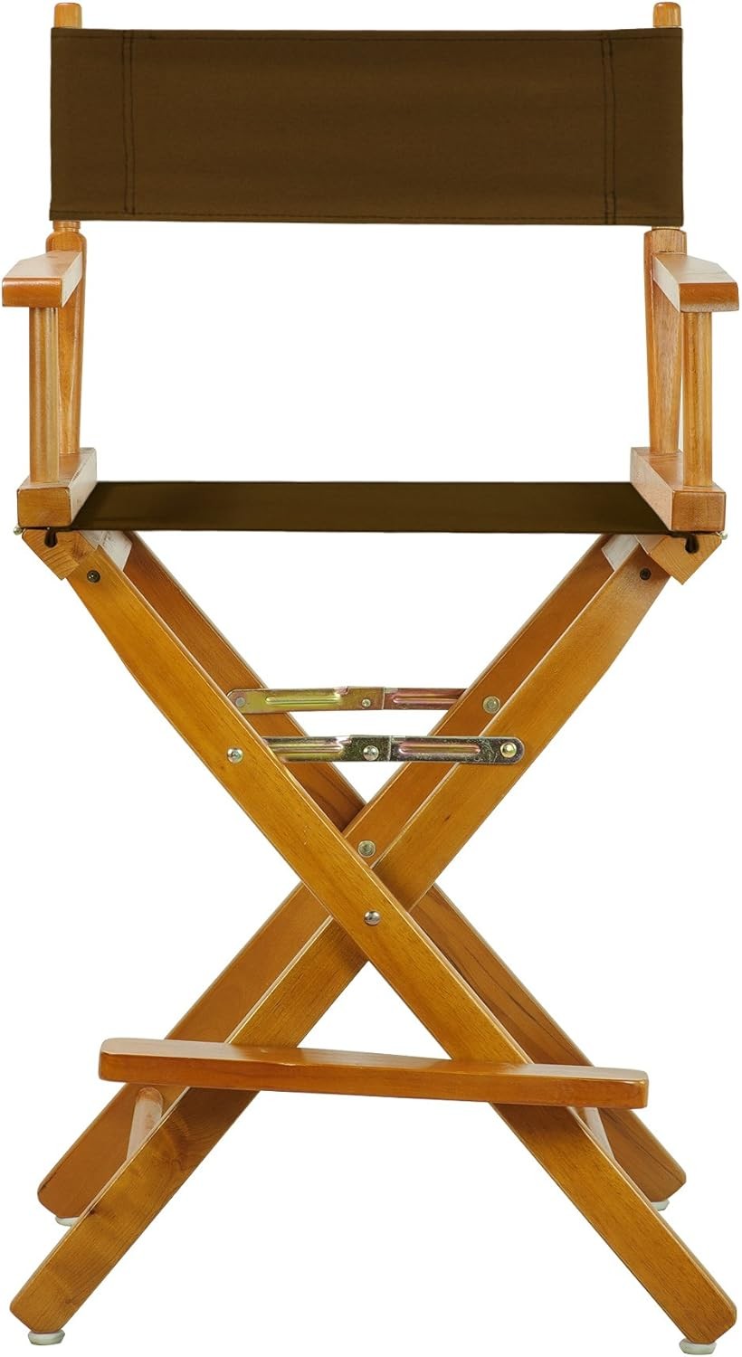 Director Chair 24" Counter Height Chair Honey OakFrame/Brown Canvas Chair
