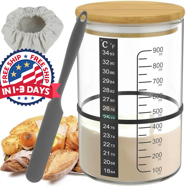 Kit de inicio para pan de masa madre profesional (paquete de 1 de 34 oz)