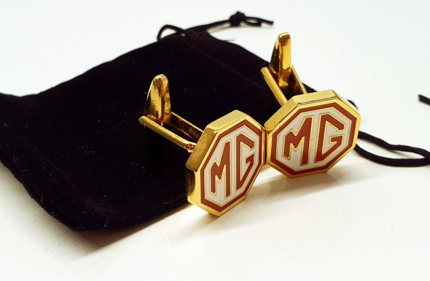 MG 24ct GOLD PLATED CUFFLINKS SET XMAS GIFT POUCH ZS GS ZTT ZT ZR ZS MG3 MG5 GT