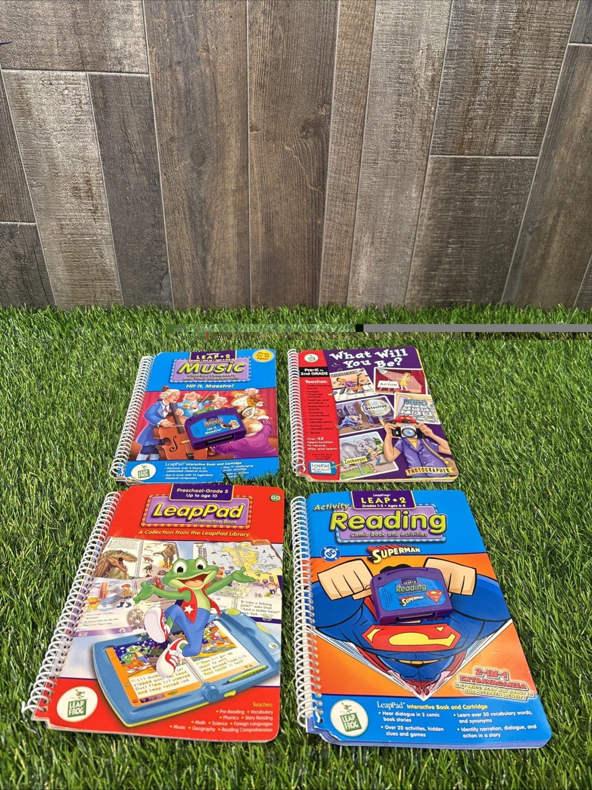 LeapFrog LeapPad Lot of 4 Books & Games Music Superman Pre-K–2nd Grade