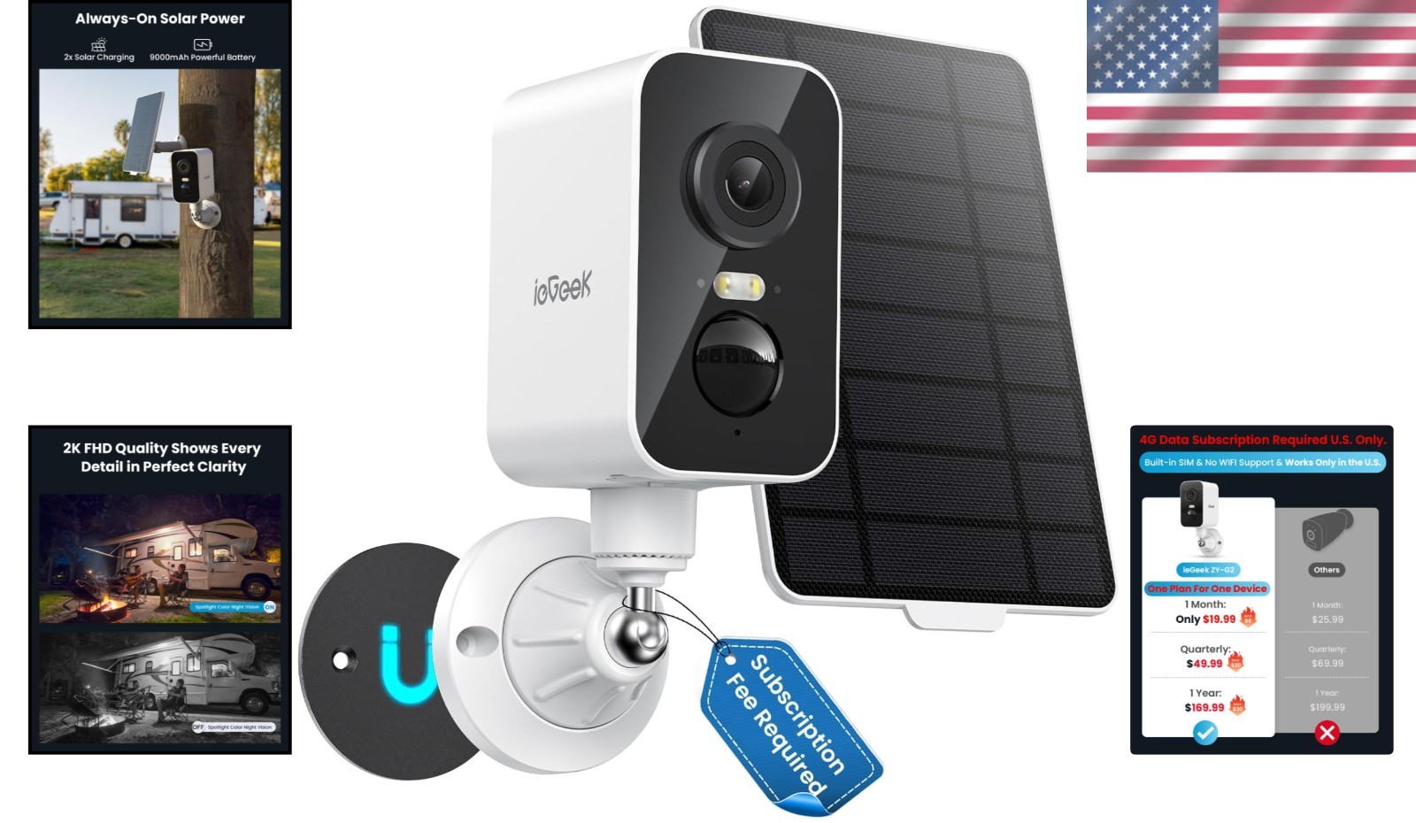 Weatherproof 4G Cellular Camera with 2-Way Audio - Perfect for Remote Areas