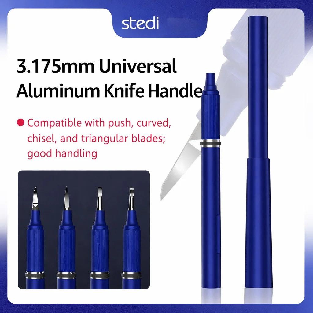Stedi 3.175mm Universal Aluminum Hobby Knife Handle for Model Chisel Push Knife