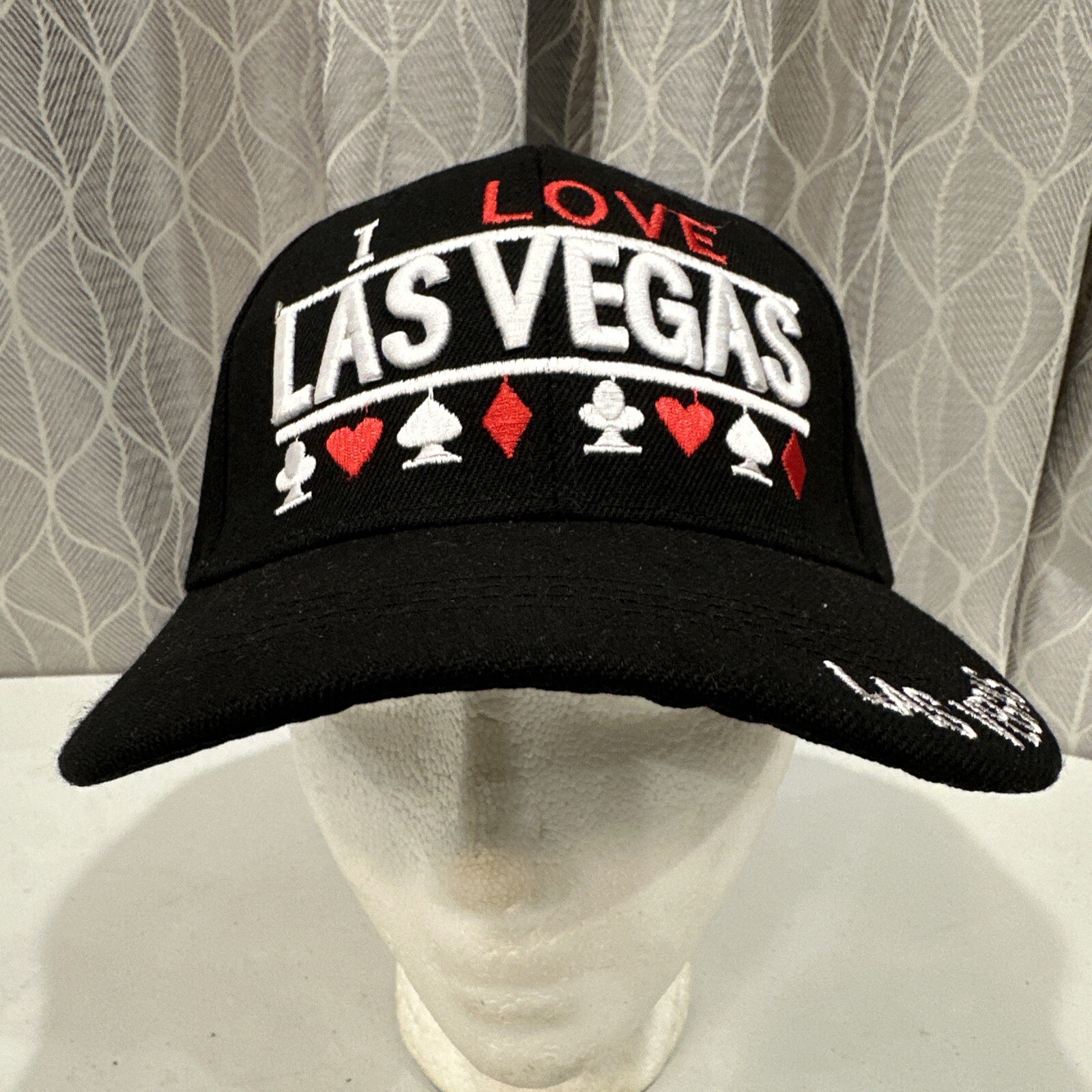 I Love Vegas Black Hook and Loop Strap Hat