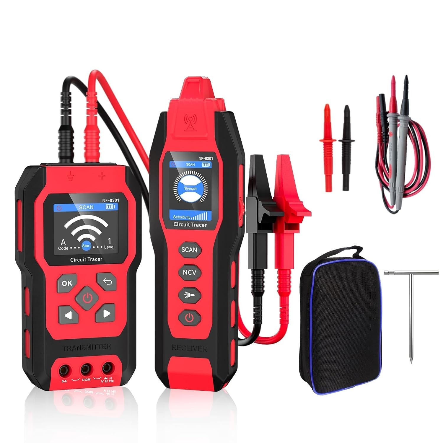 Advanced Cable Locator & Wire Tracer with Built-In Multimeter and LED Flashlight