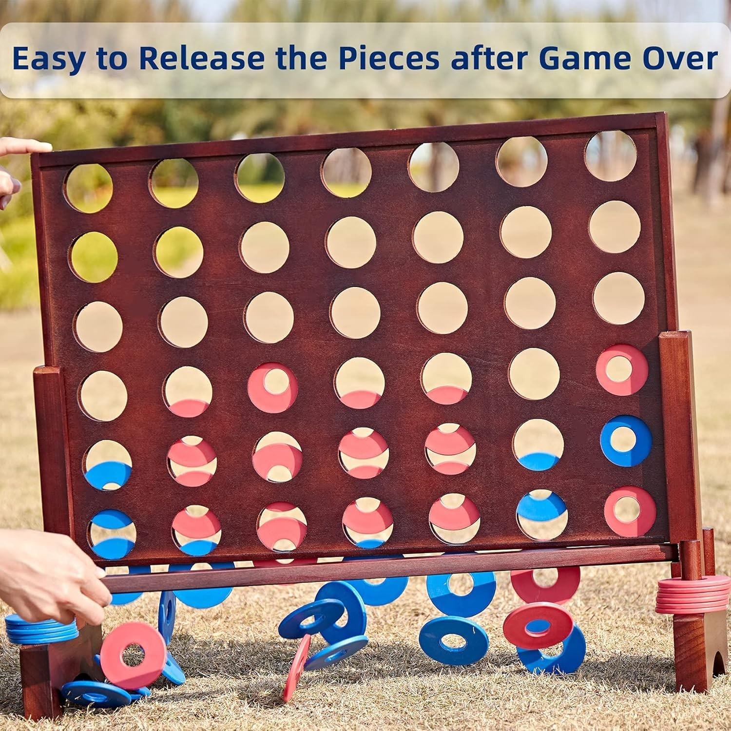 Giant Wooden 4‑in‑a‑Row Game, Indoor/Outdoor