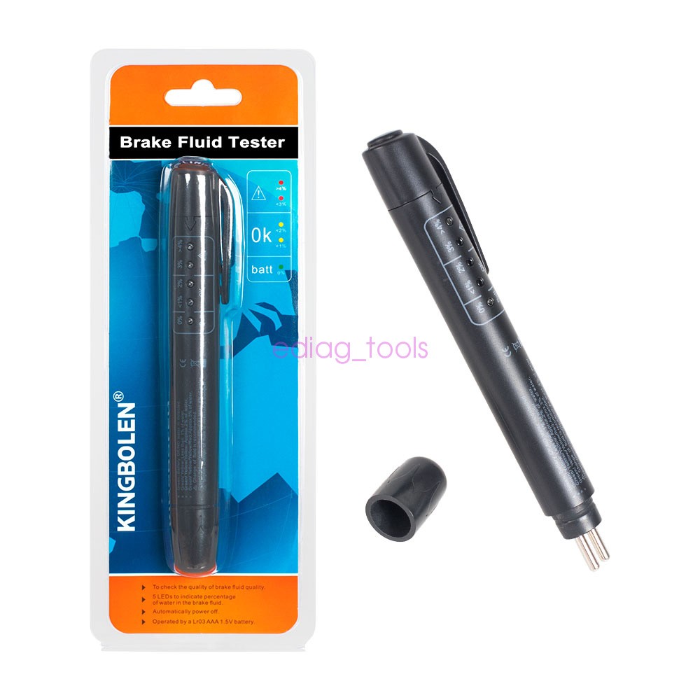 Brake Fluid Tester Pen 5 LED Auto Oil Moisture Diagnostic Tool For DOT3 DOT4DOT5