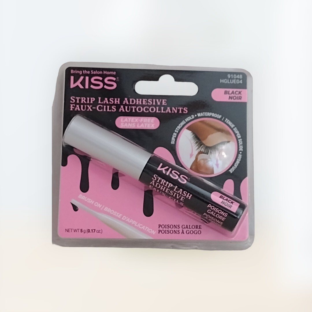 KISS Waterproof Brush On STRIP LASH ADHESIVE 91048 BLACK Latex Free 0.17 oz