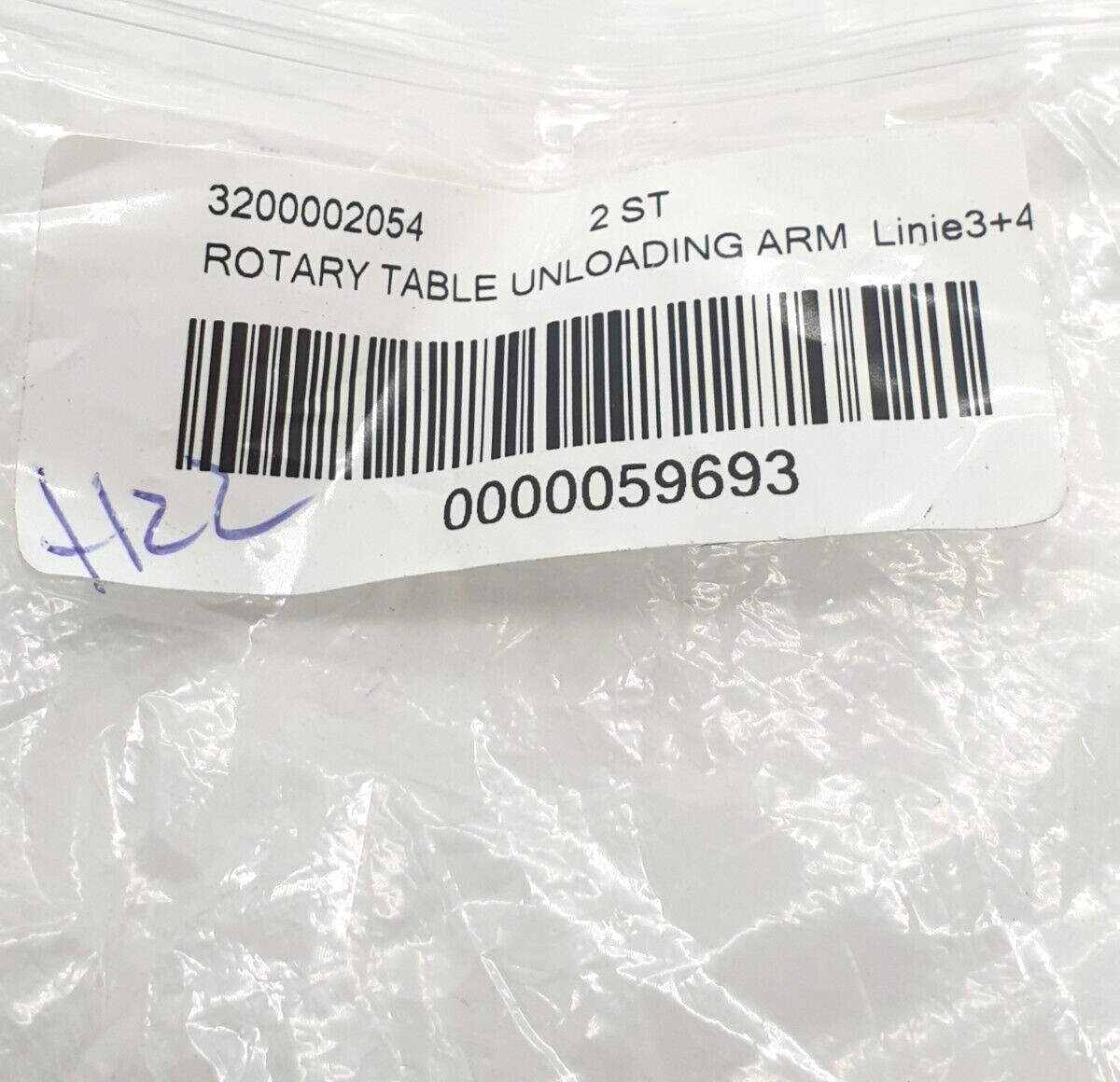 Rotary table unloading arm line 3+4 NEW